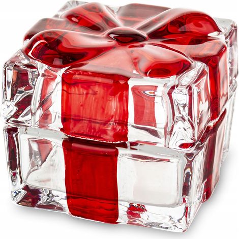 Récipient décoratif en verre avec couvercle, bocal, boîte avec ruban, boîte à chocolats (1/5)