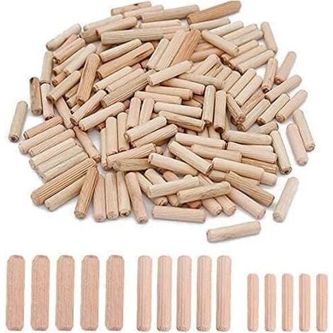 300 pièces chevilles en bois 6mm 8mm 10mm chevilles en bois assorties M6 M8 M10 pour meubles en bois (1/4)