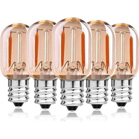 1-W-E14-LED-Filamentlampen, entspricht 10 W, T22-Fassung für Backofen/Kühlschrank, Dunstabzugshaube/Kronleuchter/Kristalllampe, Salzkristalllampe, Nachtlicht für Kinder, warmweiß (2200 K), nicht dimmb