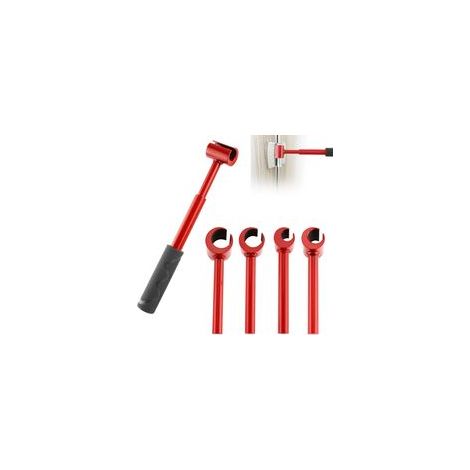 Outil Réglage de Charnière de Porte 4 en 1, Acier Clé Réglage l'Écart Charnière avec 4 Têtes Rechange Ajusteur d'Écart Porte pour Usage Domestique et Commercial (1/5)