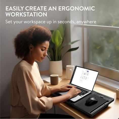 Supporto per laptop Bardusch - Tavolino per PC da letto e ufficio - Accessorio ergonomico per laptop per casa e lavoro - Tappetino per mouse integrato nel vassoio (1/3)