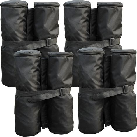 Homcom – Lot de 4 sacs de lestage pour tonnelle – Tissu polyester 180 g/m² imperméable – Volume max 15 kg – Boucles d'attache et sangles de serrage