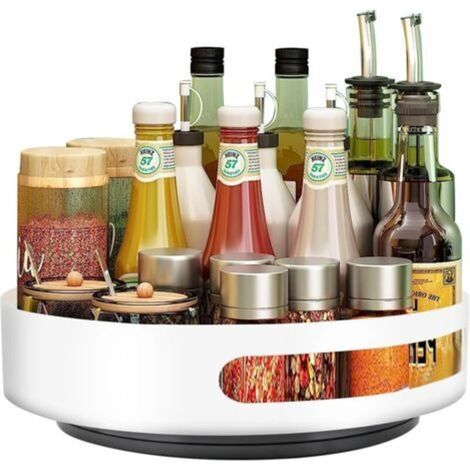 Plateau tournant en acier Lazy Susan, organiseur à épices, plateau rotatif à 360° pour cuisine, salle de bain, chambre, facile à nettoyer, 25 x 25 x 5 cm