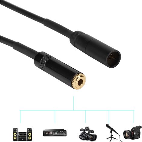 Adaptateur 3.5mm Femelle vers Mini XLR Mâle pour Caméras et Enregistreurs Audio (Câble 1m) (1/5)