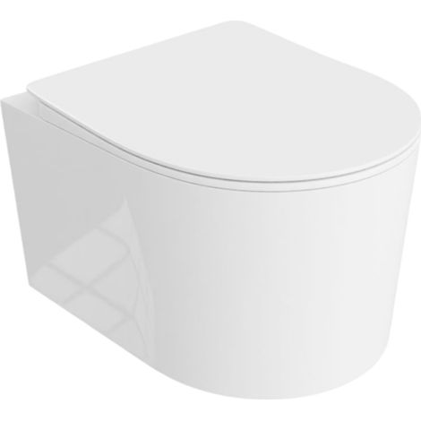 LAVITA Loso WC suspendu  L'abattant de WC à chute lente  WC suspendu sans bord  WC  360x450x350 cm  blanc brillant