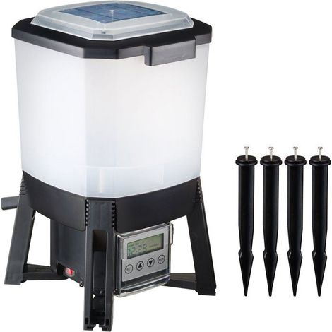 Distributore automatico di cibo per pesci - UBBINK - Solare - Serbatoio 6 L - 1 a 6 alimentazioni/giorno - Portata 1 a 3 m