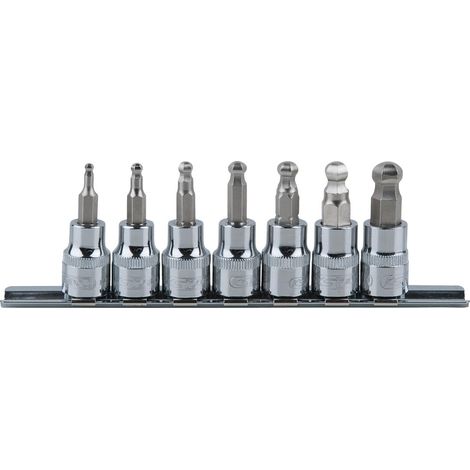 Kstools Juego de vasos con puntas cromado 7 piezas
