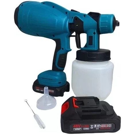 Pistola a Spruzzo Elettrica per Vernice 2 Batterie 48V Serbatoio Pittura 800ML (1/5)