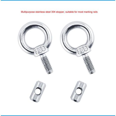 Boulons à œil d’épaule en acier inoxydable 304 – Lot de 6 pièces rondes, résistants, pour garde-corps, auvents et rails coulissants (1/4)