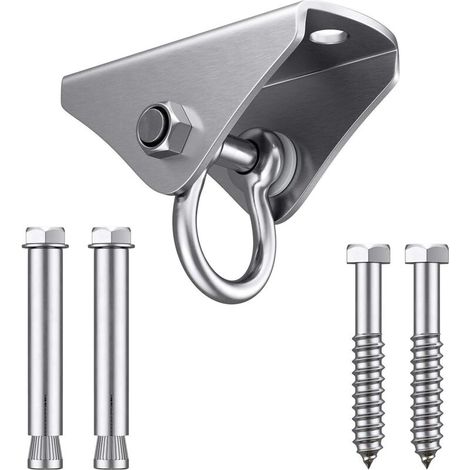 Crochet Plafond, Crochet de Sac de Boxe Suspension de Fitness Plafond et Crochet Mural pour Hamac ,Fauteuil,Swing avec Capacité de Charge Jusqu'à 340kg pour Béton ou Bois 180° Swing (1/4)