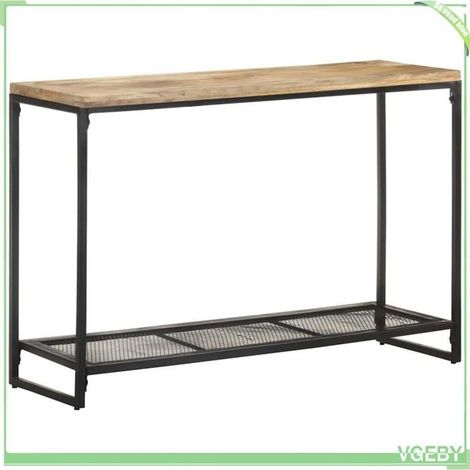 Table console - 320247 - 110x35x75 cm - Bois de manguier massif - Bois naturel et noir (1/5)