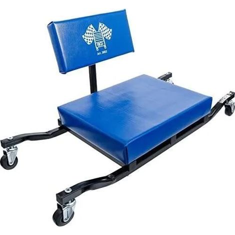 Sedia da officina BGS nera con schienale regolabile e ruote