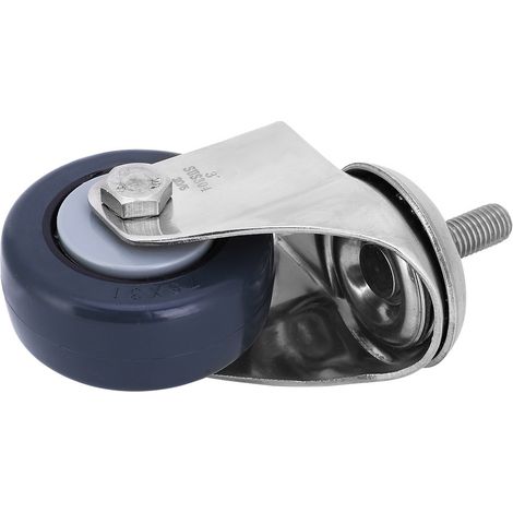 Kit de fixation pour roulettes pivotantes, support en acier inoxydable 304, M12, 6,35 cm (2,5 pouces), gris foncé, antidérapant (1/5)