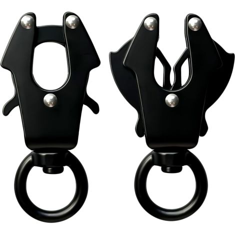2 Pièces Clip pour Laisse de Chien avec Mousqueton Pivotant à 360 Degrés, Clip de Sécurité pour Chien à Déclenchement Rapide pour Lier Le Collier de L'animal de Compagnie (Rond × 2)