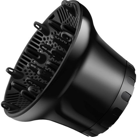 Difusor para secador de pelo, apto para cabello rizado de 4,2 a 8,0 cm, difusor de secado, color negro.