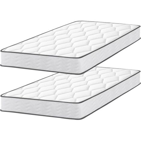 Lote 2 - Colchón 90x200 cm - Espesor 14 cm - Colchón viscoelástico de lujo para adultos y niños - Espuma viscoelástica adaptable con 7 zonas de confort (dos colchones en un paquete)