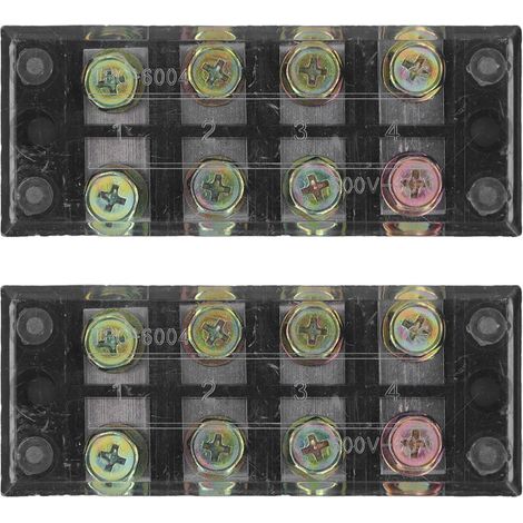 Bornes de jonction double rangée à vis 60A 600V 600V 2 pièces 4 positions avec couvercle transparent pour éclairage de pont (1/5)