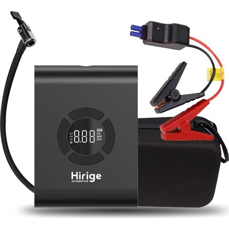 Démarreur de Batterie de Voiture avec compresseur d'air, Batterie de démarrage de Voiture 1200 A, boîte de démarrage Portable 12 V avec Lampe Torche et câbles de démarrage (1/5)