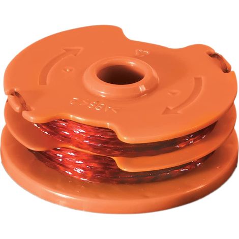 WORX WORX fil pour débroussailleuse WG118E et WG119E de WORX WG119E, WORX de fil de rechange robuste avec 2 x 5 m de de longueur et 1,65 mm de de diamètre, couleur orange