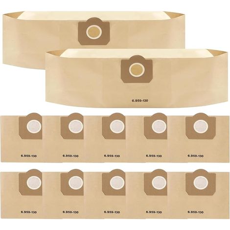 12 Pièces Sacs Aspirateur Pour Karcher 6.959-130.0 WD3,Sac WD3,Filtre sacs en papier sacs d'aspirateur pour 6.959-130.0 WD3/WD3P/MV3/A2204/A2204/A2534/SE 4001/SE 4002 sacs en papier filtre (1/5)