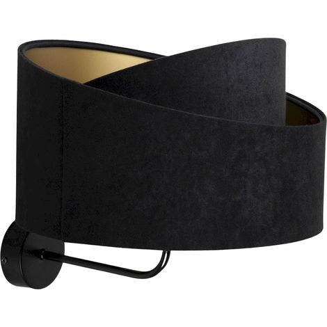 Applique velours dorée design moderne LED compatible ambiance cosy - Velours marron intérieur doré (1/5)