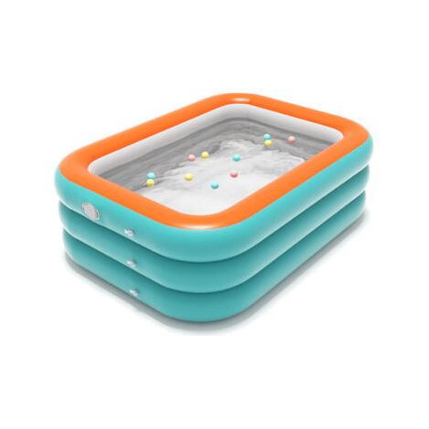 Piscine gonflable rectangulaire 1,5 m – Épaisseur 0,4 mm – Pour enfants et adultes – Usage extérieur et balcon – Bleu