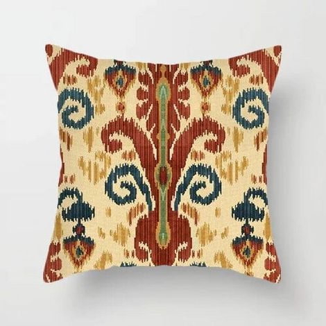 Taie D'oreiller - Coton Mélangé Lin - Style Marocain Bohème - Pour Canapé Chambre Bureau Extérieur - 40x40 cm (1/5)