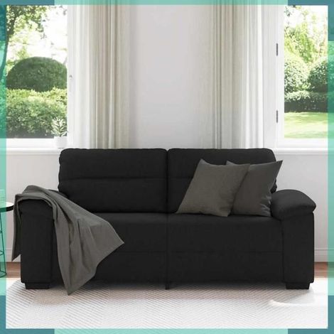 4105309 Canapé à 2 places noir 180x81x84 cm tissu (1/5)