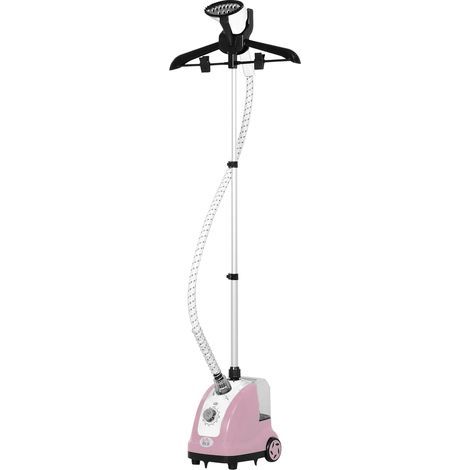 Descolgador de vapor vertical, descolgador de ropa 1,4 L 1950 W, flujo de vapor 32 g/min, barra telescópica, rosa y negro (1/5)