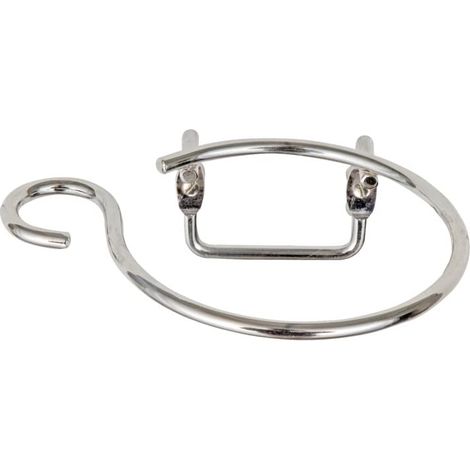 Porte-sèche-cheveux avec porte-câble, pour montage murale, Acier, 12 x 4.5 x 11 cm, Chromé (1/5)