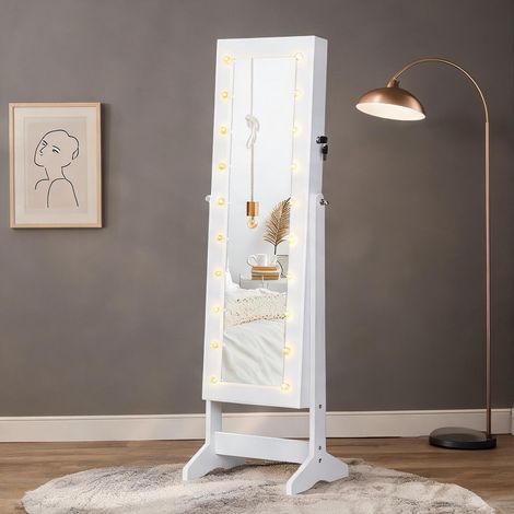 Armoire à bijoux alb en MDF 40 x 37 x 146 cm (1/5)