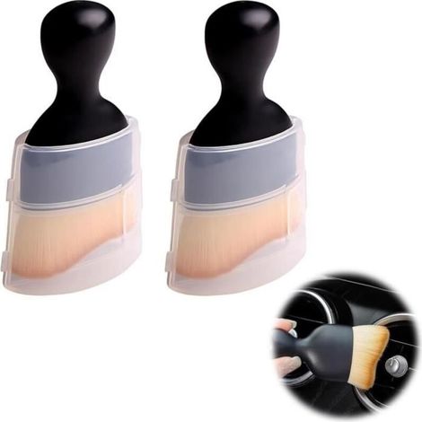 Kit de Nettoyage Voiture Intérieur, 2 Pièces Brosse à Poussière pour Intérieur de Voiture, Brosse Douce de Nettoyage D'intérieur (1/4)