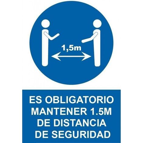 Cartel señalizacion 210x300mm - 0,7mm pvc bl/az distancia de (1/2)