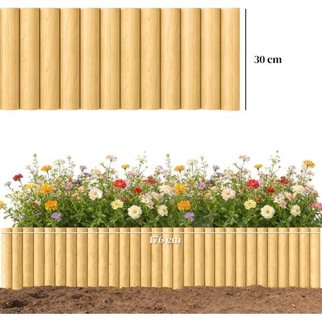 Clôture de jardin en bois, 176 cm x 30 cm, panneaux de clôture, barrière anti-chiens pour jardin, parterres de fleurs, barrière pour animaux (1/5)