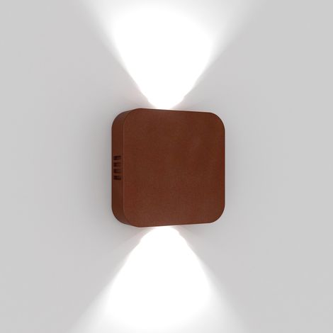 Applique Led Roller Pour Intérieur Et Extérieur En Aluminium Couleur Corten, Double Émission Orientable, Indice De Protection Ip54, 10.5W, 3000K (1/2)