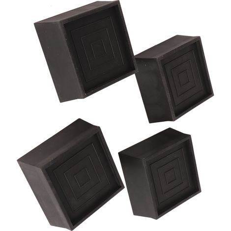 Rehausseur de meuble empilable de 5 cm en TPU carré, rehausseur de bureau robuste, imperméable et antidérapant, noir, rehausseur de lit (1/5)