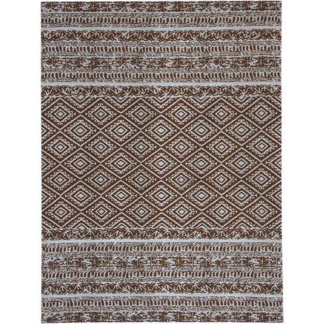 Tapis extérieur fait à la main ensoleille 110 marron - 160 x 230 cm