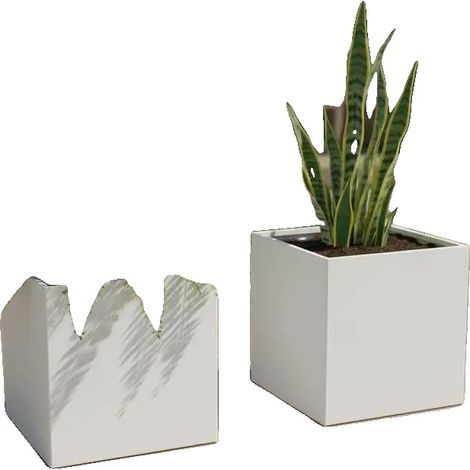 Jardinières en acier Corten, résistantes aux intempéries, design durable, 32 x 30 x 29 cm (1/2)
