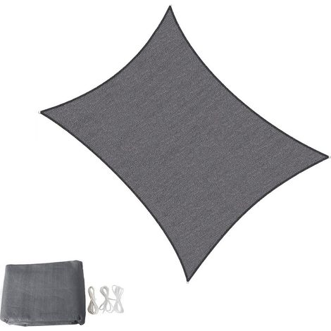Voile d'ombrage rectangulaire anti-UV pour terrasse, jardin, pelouse, extérieur, ton gris, protection solaire efficace pour événements en plein air. (1/5)