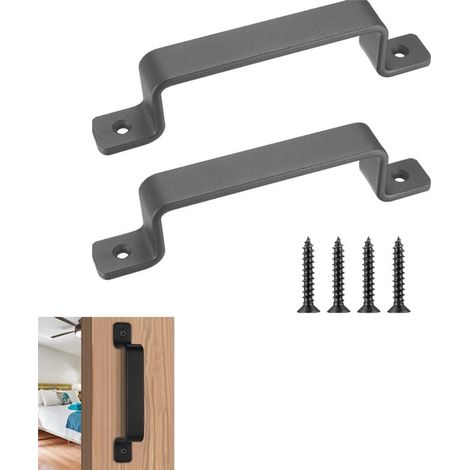 Maniglia per porta scorrevole，maniglia per porta da fienile，maniglia in metallo opaca su entrambi i lati，maniglia per mobili，2 pezzi (1/5)