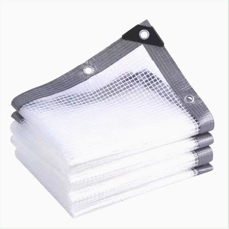 Bâche Transparente Anti-Pluie, Bâche de Protection en Plastique Renforcée avec Œillets– 1 x 2m, Imperméable et Résistante aux UV