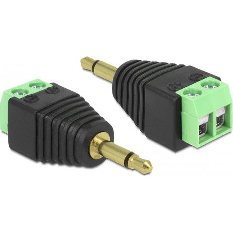 Delock adapter stereo jack male 3.5 mm terminal block 2 pin