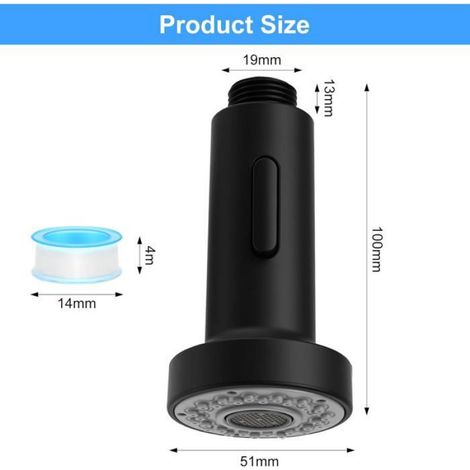 Pommeau De Robinet De Cuisine - 2 Modes Brumisateur Et Jet Puissant - Pour Évier Cuisine Salle De Bain - 1 Pièce (1/5)