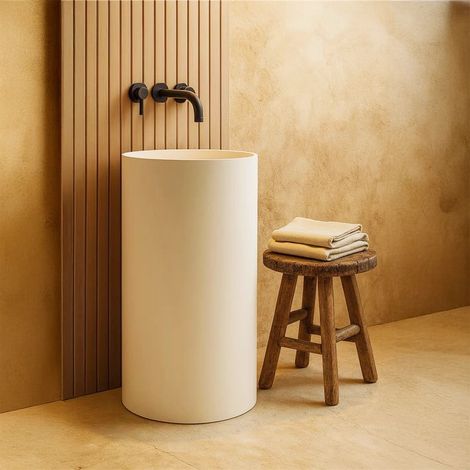 Exagonshop Lavabo 45 cm freestanding Trento in solid surface