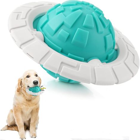Unzerstörbares Hundekauspielzeug, robustes Hundekauspielzeug, quietschendes und langlebiges Frisbee-Spielzeug für Welpen im Zahnwechsel, kleine, mittlere und große Hunde, Zahnpflege (1/5)