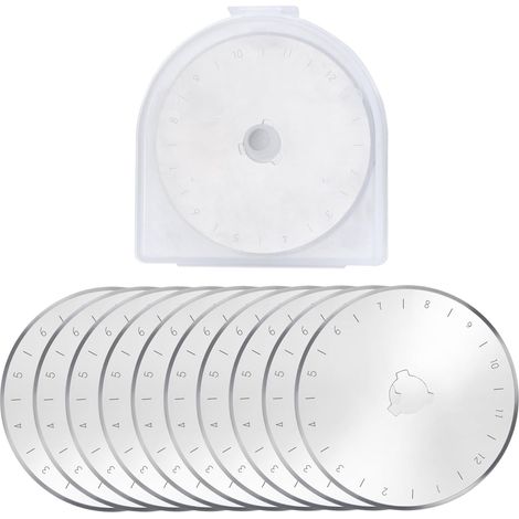 10 Pack lames de coupe rotative 60MM roue de coupe de tissu SK5 Sharp remplacement de lame rotative recharge Quilting Scrapbooking couture Art artisanat tissu papier cuir outil de coupe (1/5)