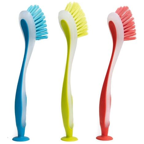 Brosse à Vaisselle, tête Ronde, Lot de 3 pièces en différents Couleurs (1/5)