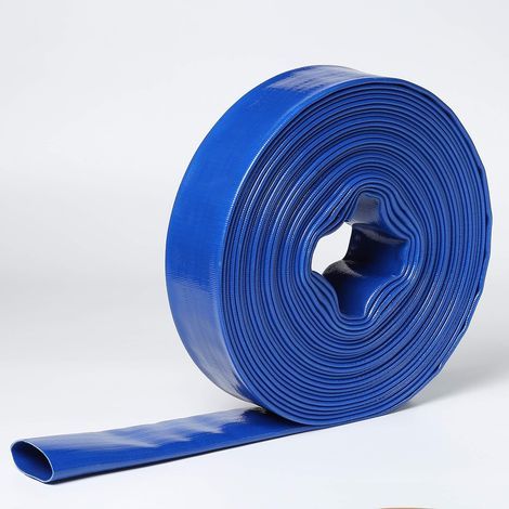 Flachschlauch aus Polyvinylchlorid (PVC), Hochdruck-Gartenschlauch mit Kunststoffummantelung, frost- und verschleißfest – 10 m x 32 mm (1/2)