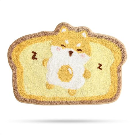 Tapis de bain absorbant motif animal, style toast œuf, 50 × 80 cm, effet laine (1/5)