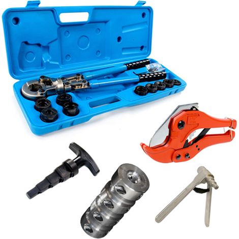 Arcanaute – Pince à sertir multicouche H & TH avec coupe-tube et calibreur ébavureur – Redresseur manuel pour tubes Ø16x2 à 32x3